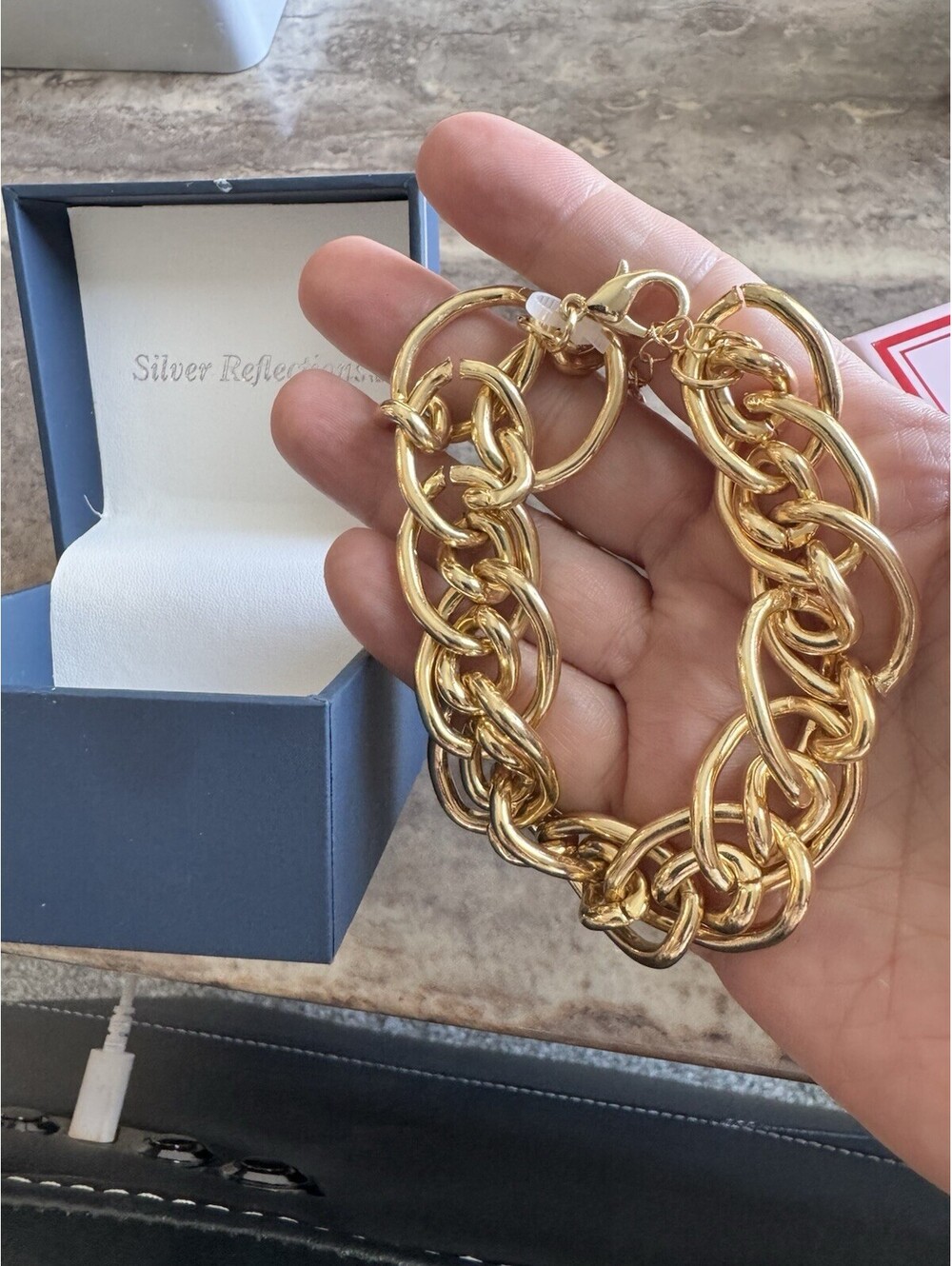 NEW Silver Reflections Gold Plated Chunky Bracelet